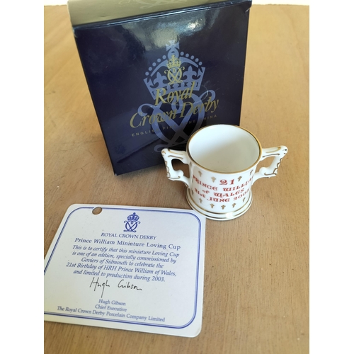 91 - Royal Crown Derby Miniature Loving Cup in Original Box