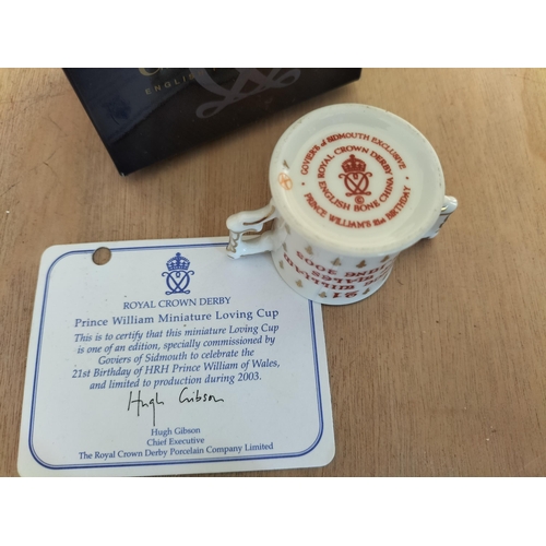 91 - Royal Crown Derby Miniature Loving Cup in Original Box