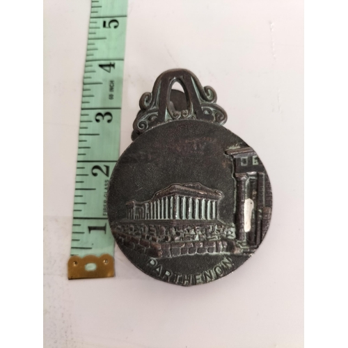 1 - Vintage Aoe Greek Parthenon Pape Clip, Owl Image on Front