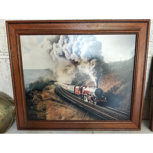 34 - Signed Framed Train Picture. Shipping Unavailable