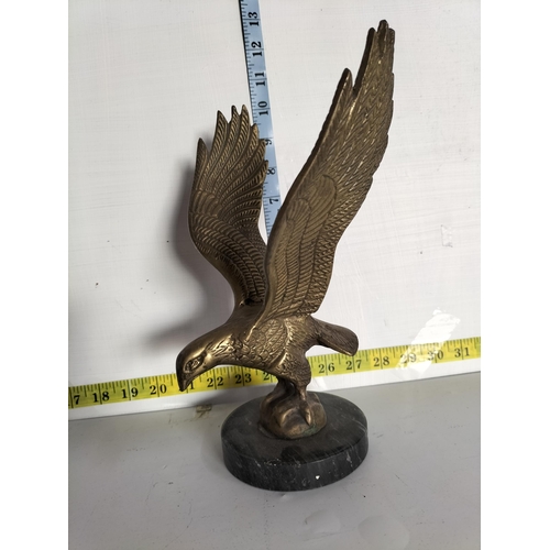 35 - Heavy Brass Eagle on Marble Base