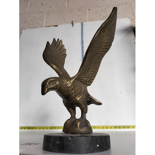 35 - Heavy Brass Eagle on Marble Base