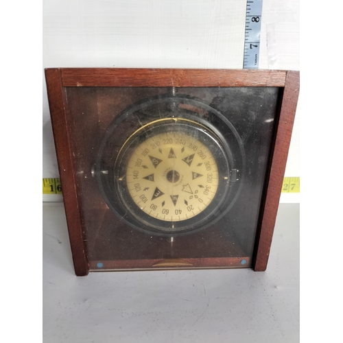 47 - Vintage Ships Compass in Case