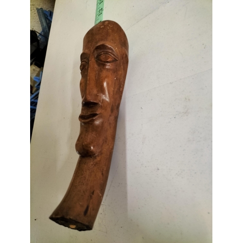 80 - Unusual Ornate Carved Wooden Walking Stick Top