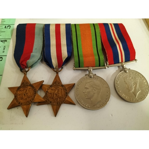 90 - WW2 Group Medals with France & Germany Star, Badges & paperwork