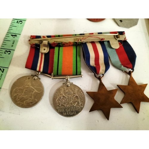 90 - WW2 Group Medals with France & Germany Star, Badges & paperwork