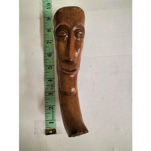 80 - Unusual Ornate Carved Wooden Walking Stick Top