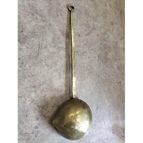 149 - Very Heavy Extra Large Solid Brass Ladle.