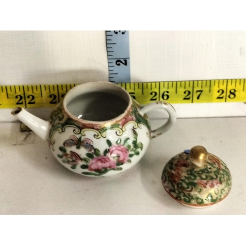 119 - Antique Chinese Canton Famille Rose Teapot