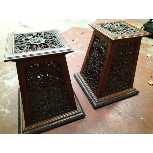 206 - Two Beautifully Carved Vintage Large Pedestals, Shipping Unavailable