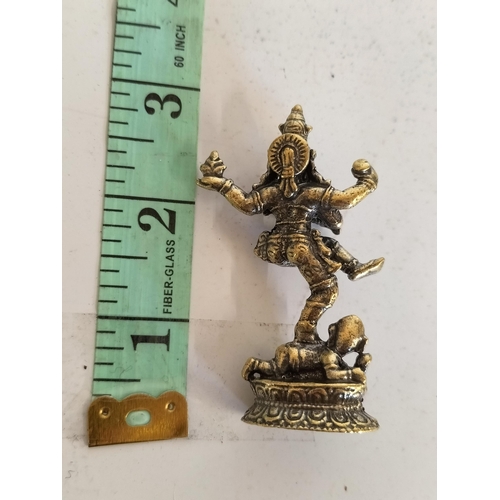 91 - Miniature Brass Goddess, Nicely Cast