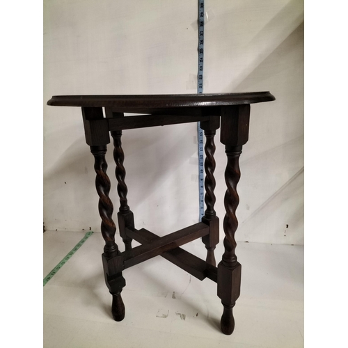 194 - Antique Barley Twist Fold Down Side Table