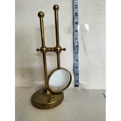 25 - Ornate Brass Magnifier on Stand