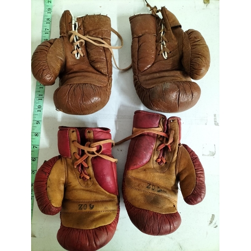 303 - 2 Pairs of Vintage Boxing Gloves, (well used)