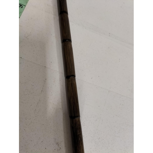 75 - Horn Handle Silver Banded Walking Cane