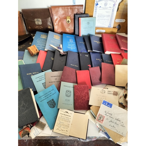 186 - Collection of Assorted Masonic Items Inc paper Work, Satchel Etc.

639366