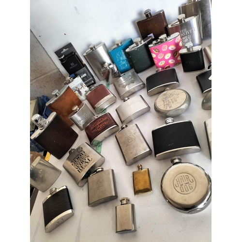 189 - Very Good Selection of Hip Flasks, Inc Vintage, Leather, Modern, Stainless Steel etc. Very Good Lot.... 