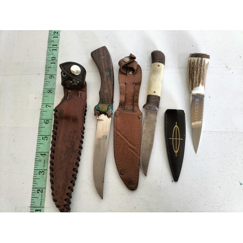 199 - Assorted Hunting Knives Inc Vintage & Horn.

639764