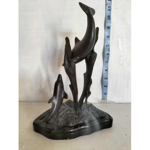 237 - Bronze Dolphin Sculpture on Base