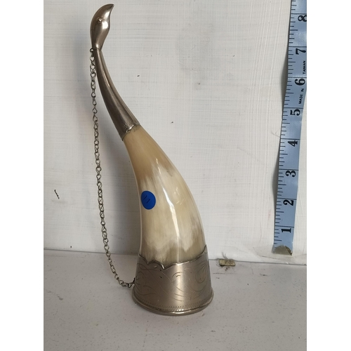 58 - Russian Silver Horn Drinking Stirrup Cup