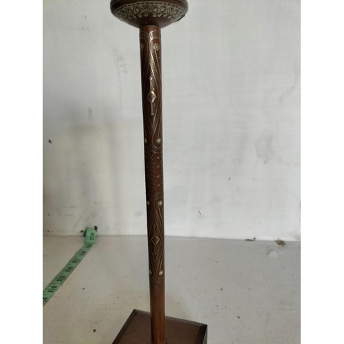 62 - Persian Silver Inlaid Hat Stand