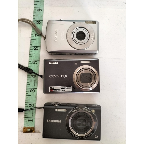 174 - Digital Compact Camera's, working. Inc Nikon,Samsung & Cannon x3.

381379