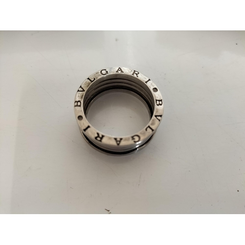 Bvlgari Silver Ring with Box, size U 1/2
