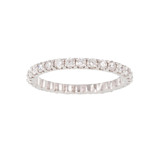 100 - A DIAMOND FULL BANDED ETERNITY RING, the brilliant cut diamonds mounted in 18ct white gold. Estimate... 