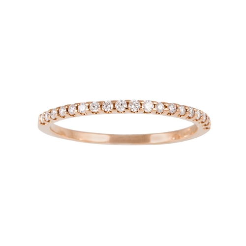 104 - A DIAMOND HALF ETERNITY RING, the brilliant cut diamonds mounted in 18ct rose gold. Estimated; weigh... 