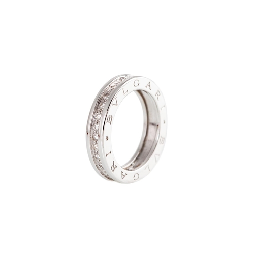 130 - A BULGARI B - ZERO RING, set with brilliant cut diamonds, mounted in 18ct white gold, size L - M