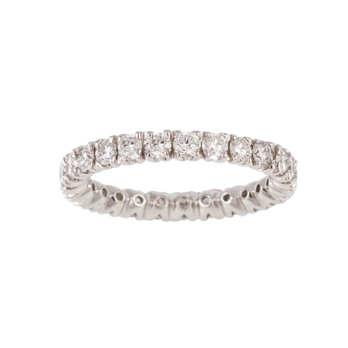 99 - A DIAMOND FULL BANDED ETERNITY RING, the brilliant cut diamonds mounted in 18ct white gold. Estimate... 