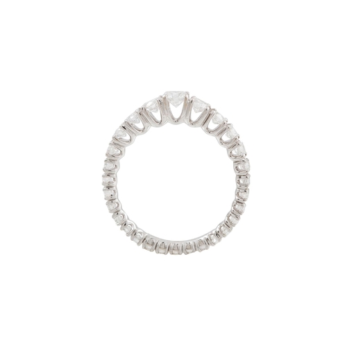 102 - A DIAMOND ETERNITY RING, the graduated brilliant cut diamonds mounted in 18ct white gold. Estimated:... 