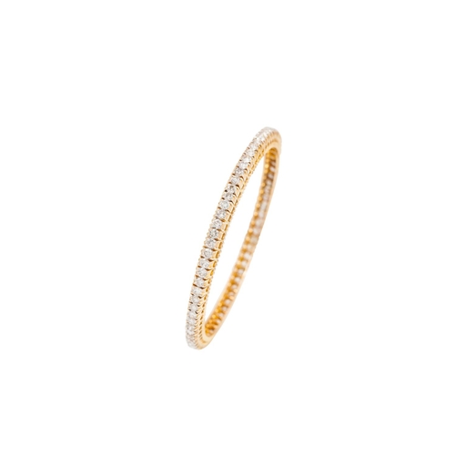 153 - A DIAMOND SET BANGLE, the brilliant cut diamonds mounted in 18ct gold. Estimated: weight of diamonds... 