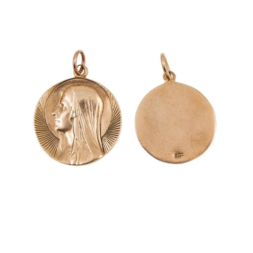 209 - TWO 9CT GOLD RELIGIOUS MEDALS, 14.3 g