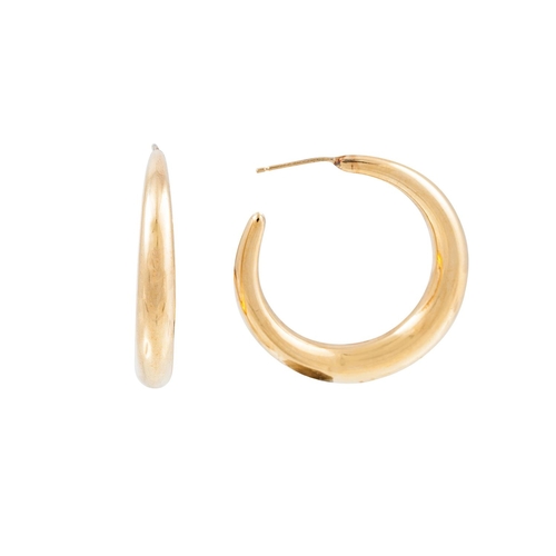 210 - A PAIR OF GOLD HOOP EARRINGS, 4.1 g