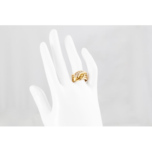 252 - AN ANTIQUE DIAMOND SET COILED SNAKE RING, set with old cut diamonds, mounted in 18ct gold. Estimated... 