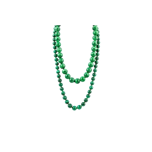 47 - TWO MALACHITE NECKLACES, together with a bracelet