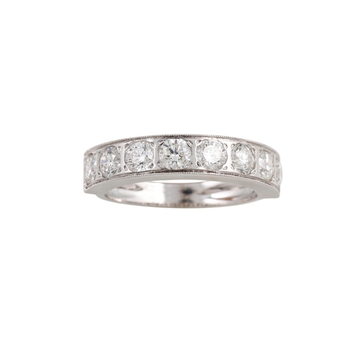 178 - A DIAMOND HALF HOOP RING, the brilliant cut diamond mounted in 18ct white gold.  Estimated: weight o... 