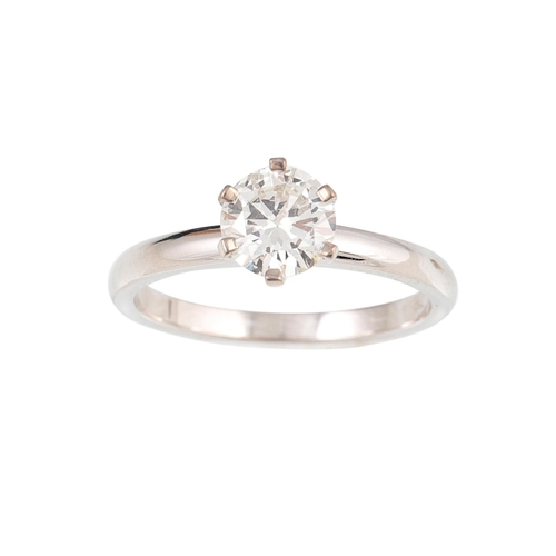 441 - A DIAMOND SOLITAIRE RING, the brilliant cut diamond mounted in 18ct white gold. Estimated: weight of... 