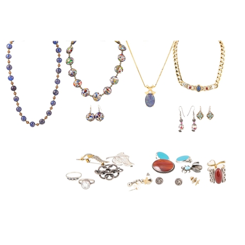 455 - AN INTERESTING COLLECTION OF MODERN COSTUME JEWELLERY, Marino glass necklace, bracelet etc