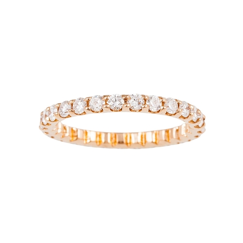 46 - A DIAMOND ETERNITY RING, the brilliant cut diamonds mounted in 18ct gold. Estimated: weight of diamo... 