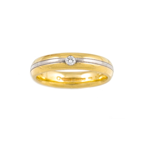 481 - A DIAMOND SET BAND RING, 18ct two colour gold. Estimated: weight of diamond 0.64 ct., approx (5.5g.)... 