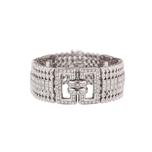 68 - A DIAMOND BRACELET, in the Art Deco style, open work design, mounted in 18ct white gold. Estimated: ... 