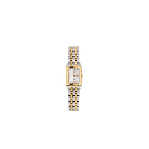 469 - A LADY'S RAYMOND WEIL BI-METAL TANGO WRIST WATCH, mother of pearl dial.