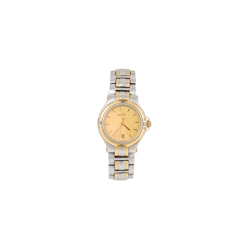 475 - A GENTS GUCCI BI-METAL WRIST WATCH