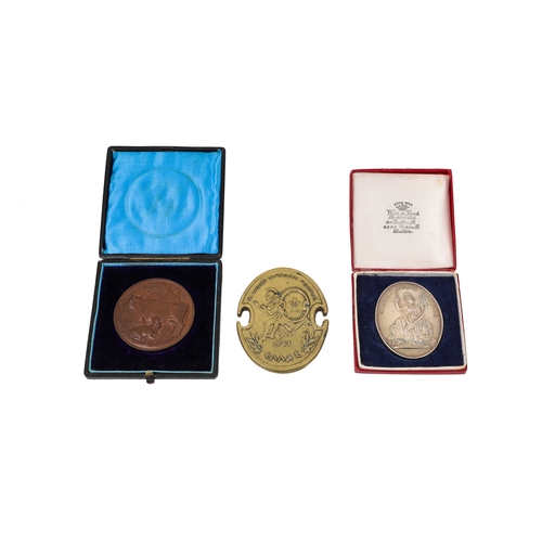 517 - AN INTERESTING COLLECTION OF THREE MEDALLIONS; comprising of an R.D.S 1959 silver medallion, a sprin... 