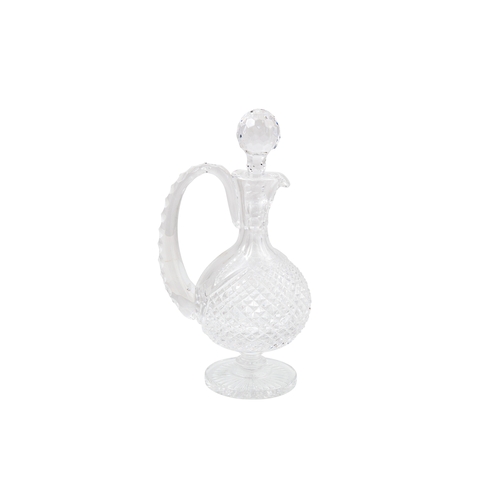 571 - A MODERN WATERFORD CRYSTAL CLARET DECANTER ''MASTERCUT'', stopper, exposed handle over a stem and ci... 