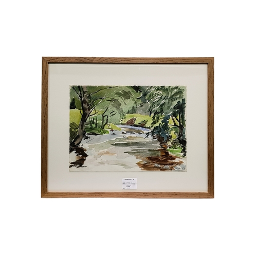 579 - CARMEL FLYNN, (Ireland 20th century), ''River landscape'', Watercolour, signed and dated (19)73., ca... 