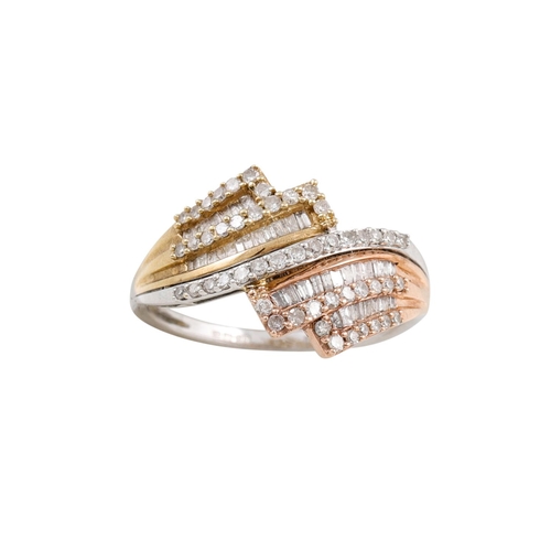 2 - A DIAMOND CLUSTER RING, mounted in gold.  Estimated: weight of diamonds: 0.50 ct., size M-N