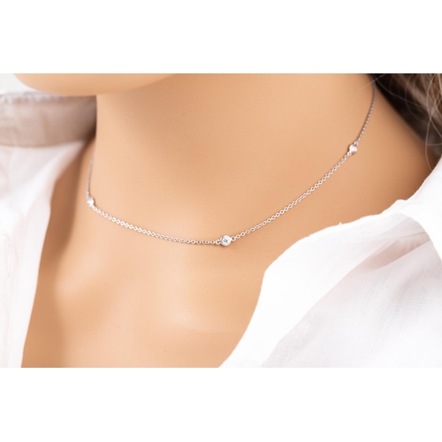 332 - A DIAMOND SET CHAIN, the brilliant cut diamonds collet set to an 18ct white gold chain. Estimated: w... 